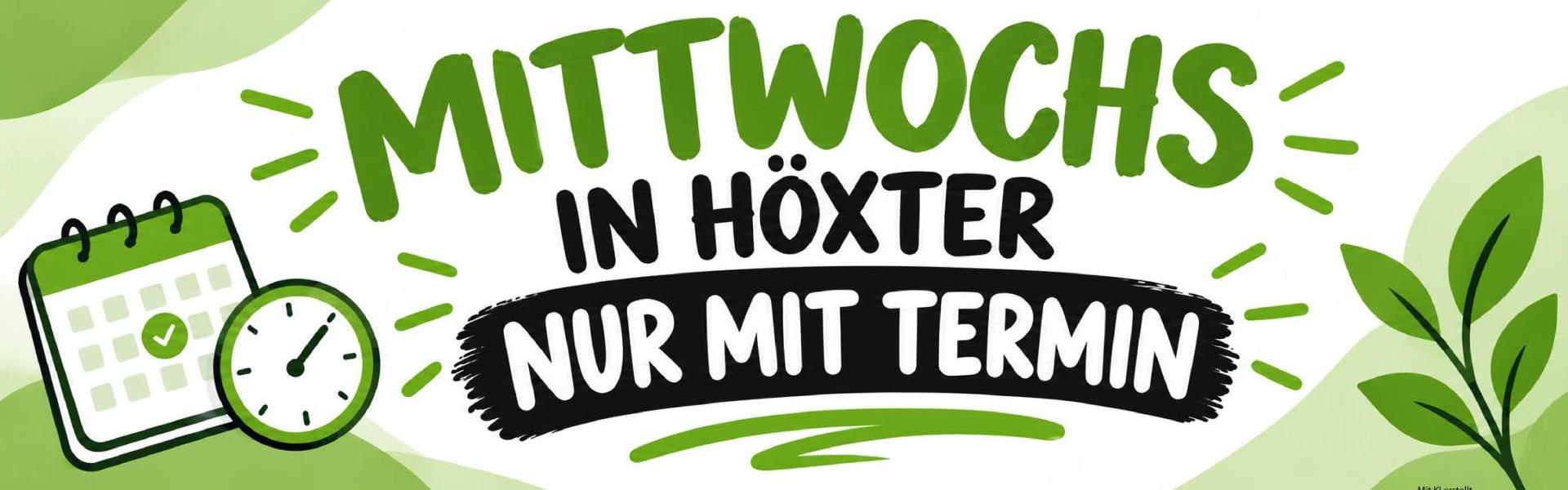 Mittwochs ist eine persönliche Vorsprache in Höxter nur mit Termin möglich.